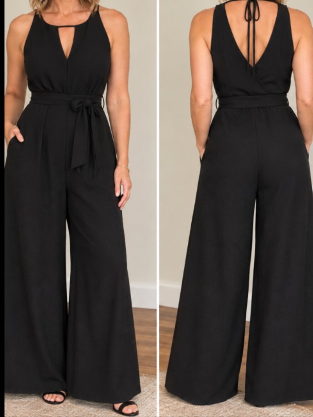 NWT JJ's House halter pant jumpsuit wide leg with pockets Size 16W
